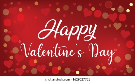 Happy Valentine's Day typography poster with Hand Drawing text