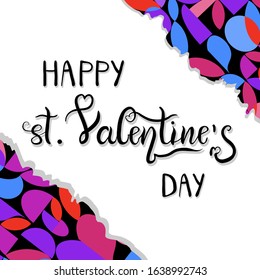 Happy Valentine's Day typography poster with handwritten calligraphy text at minimalism style.