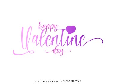 Happy Valentines Day typography poster with handwritten calligraphy text Wallpaper Background