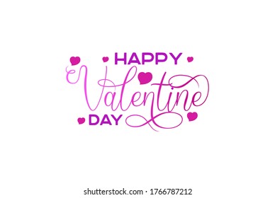 Happy Valentines Day typography poster with handwritten calligraphy text Wallpaper Background