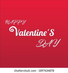 Happy Valentines Day typography poster, hand lettering text on dark red background. Vector illustration, Romantic postcard, card, banner template.