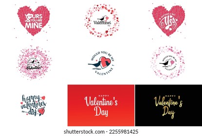Happy Valentine's Day typography poster with handwritten calligraphy text. isolated on white background vector illustration