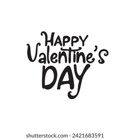 Happy Valentines Day typography poster with handwritten calligraphy text, isolated on white background. Vector Illustration ep10