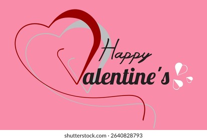 Happy Valentines Day typography poster with handwritten calligraphy text, isolated on white background. Vector illustration