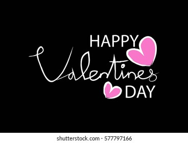 Happy Valentines Day typography poster with handwritten calligraphy text
