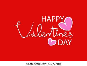 Happy Valentines Day typography poster with handwritten calligraphy text
