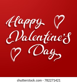 Happy Valentines Day typography poster with handwritten calligraphy text Vector