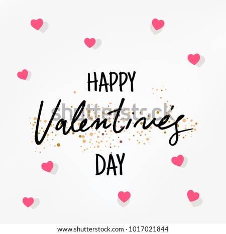 Happy Valentines Day typography poster with handwritten text