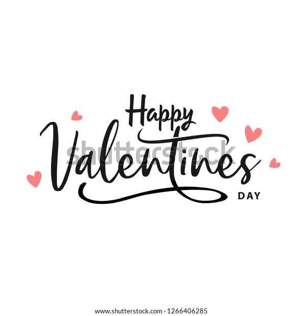 Happy Valentines Day Typography Poster Handwritten Stock Vector ...