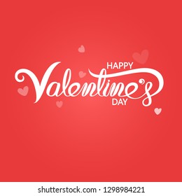 Happy Valentines Day Typography Poster.Handwritten Calligraphy Text.Valentines romantic greeting card logo.Love Retro vintage logo style.Vector illustration 