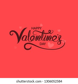 Happy Valentines Day Typography Poster.Handwritten Calligraphy Text.Valentines romantic greeting card logo.Love Retro vintage logo style.Vector illustration 