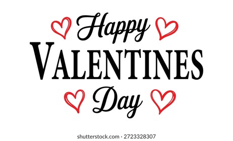 Feliz dia dos namorados tipografia com corações vermelhos sobre fundo branco romântico saudação de amor design para cartão de celebração, cartaz, banner e mídias sociais