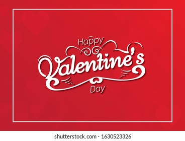 Happy valentines day, typography Retro vintage style in pink background. Vector illustration.
