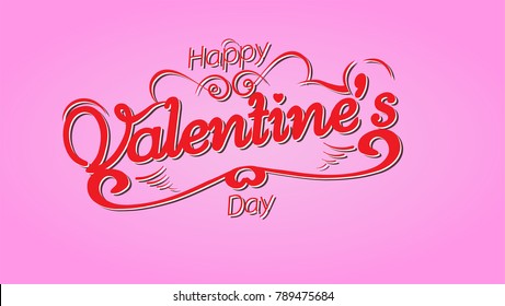 Happy valentines day, typography Retro vintage style in pink background. Vector illustration.