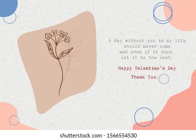 Happy Valentine's Day typography slogan illustration on paper background, hand drawn style design, card illustration vector (Greeting).