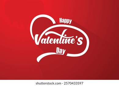 Happy Valentines Day typography with stylized heart shape. vector illustration. Valentines Day romantic lettering greeting card, poster, banner template