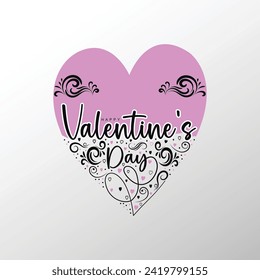 Happy Valentines Day. typography of happy valentines day text. Design Vector . invitation, posters, brochure, banners.