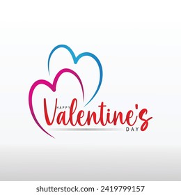 Happy Valentines Day. typography of happy valentines day text. Design Vector . invitation, posters, brochure, banners.