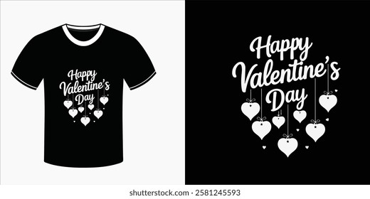 Happy Valentine's Day Typography text T-shirt Design.