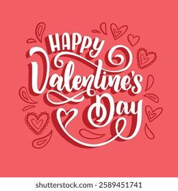 Happy Valentines Day Typography Text