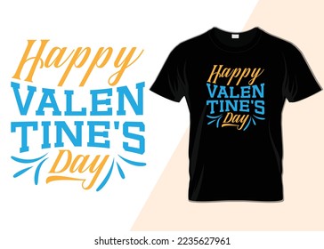 Happy Valentine's Day Typography T-shirt designs 