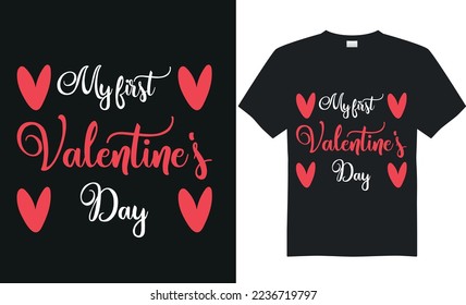 Happy valentines day typography t-shirt design,eps,vector,illustration.Print ready file.