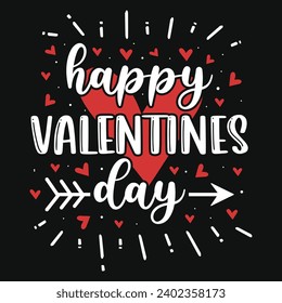 Happy valentine's day typography tshirt design 