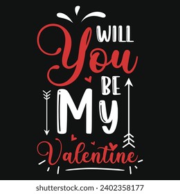 Happy valentine's day typography tshirt design 
