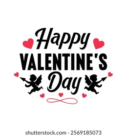 Happy Valentines Day typography t-shirt