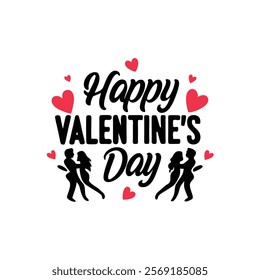 Happy Valentines Day typography t-shirt