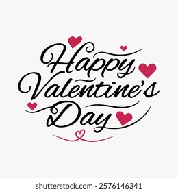 Happy Valentine's Day Typography T-Shirt Design – Romantic Valentine T-Shirt Print.