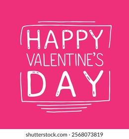Happy Valentines day typography, Valentine template banner Vector Pink background , Vector design.