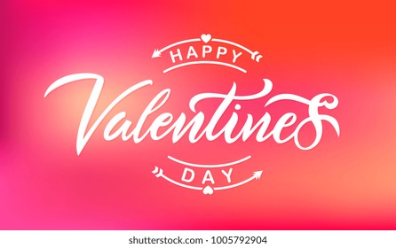 Happy Valentines Day typography vector design for greeting cards and poster. Valentines Day vector text on a blurred background. Design template celebration. Vector illustration.