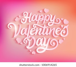 Happy Valentines Day typography vector design for greeting cards and poster. Valentines Day vector text on a blurred background. Design template celebration. Vector illustration.