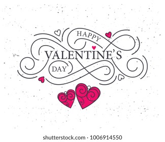 Happy Valentines Day typography vector design for greeting cards and poster. Valentines Day text on a white background. Design template celebration. Vector illustration.