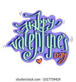 Happy Valentines day typography. Vector design. Violet.