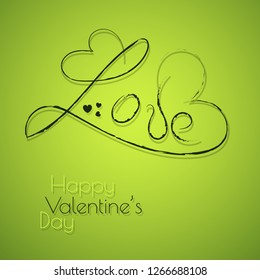 Happy valentines day typography vector design with paper cut red heart shape hot air balloons flying in white background. Vector illustration.