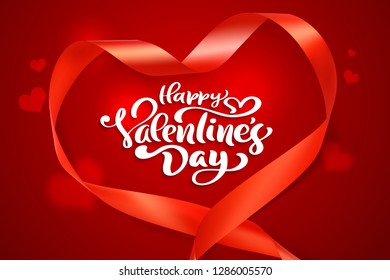Happy Valentines Day typography vector design for greeting cards and poster. Valentine vector text on a red holidays background. Design template celebration illustration