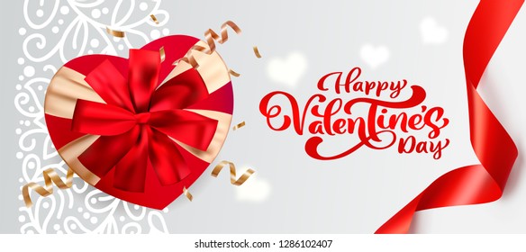 Happy Valentines Day typography vector design for greeting cards and poster. Valentine vector text on a red holidays background. Design template celebration illustration.