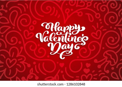 Happy Valentines Day typography vector design for greeting cards and poster. Valentine vector text on a red holidays background. Design template celebration illustration.