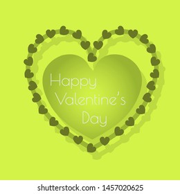 Happy valentines day typography vector design with paper cut red heart shape hot air balloons flying in white background. Vector illustration.