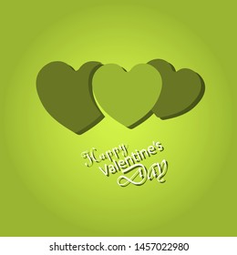 Happy valentines day typography vector design with paper cut red heart shape hot air balloons flying in white background. Vector illustration.