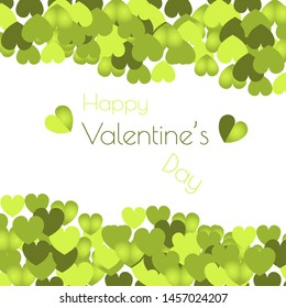 Happy valentines day typography vector design with paper cut red heart shape hot air balloons flying in white background. Vector illustration.