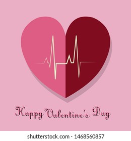 Happy valentines day typography vector design with paper cut red heart shape hot air balloons flying in white background. Vector illustration.