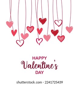 Happy Valentines Day Typography Vector Design. Valentines Day vector background illustration template