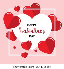 Happy Valentines Day Typography Vector Design. Valentines Day vector background illustration template