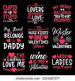 Happy Valentines Day Typography Vector design
