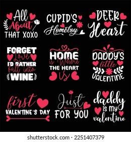 Happy Valentines Day Typography Vector design