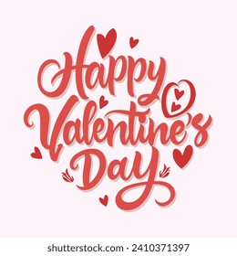 Feliz Día de San Valentín diseño gráfico vectorial. Plantilla de póster de tarjeta de felicitación de San Valentín