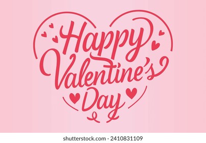 Happy Valentines Day typography vector illustration design. Valentines Day lettering greeting card poster template 